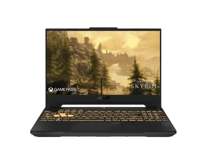 The mecha grey coloration of the 15.6-inch Asus TUF.