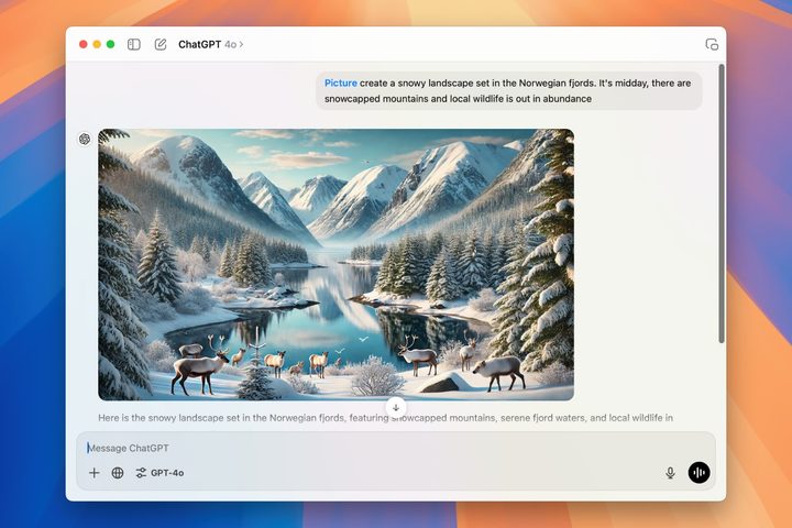 The ChatGPT Mac app running in macOS Sequoia.