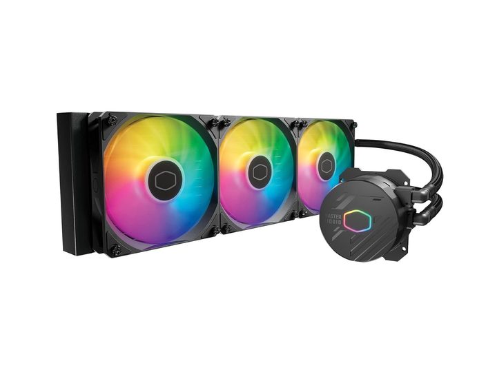 The Cooler Master MasterLiquid 360L AIO Liquid Cooler on display.