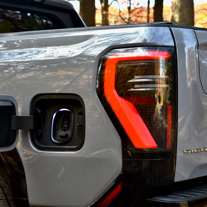 2024 GMC Sierra EV charge port.