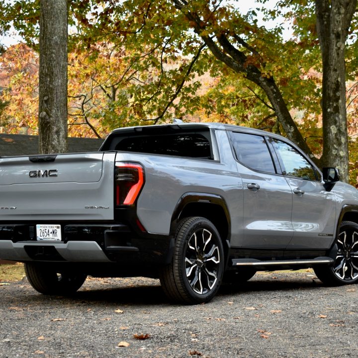 2024 GMC Sierra EV rear quarter.