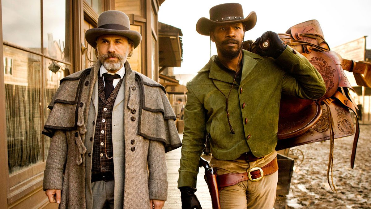 Christoph Waltz and Jamie Foxx in Django Unchained.
