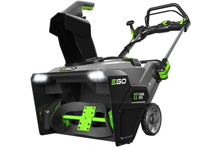 The Ego Power+ 21-inch 56-volt cordless snow blower on a white background.