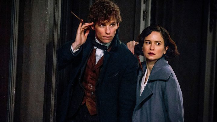 Eddie Redmayne and Katherine Waterston in Fantastic Beasts and Where To Find Them.