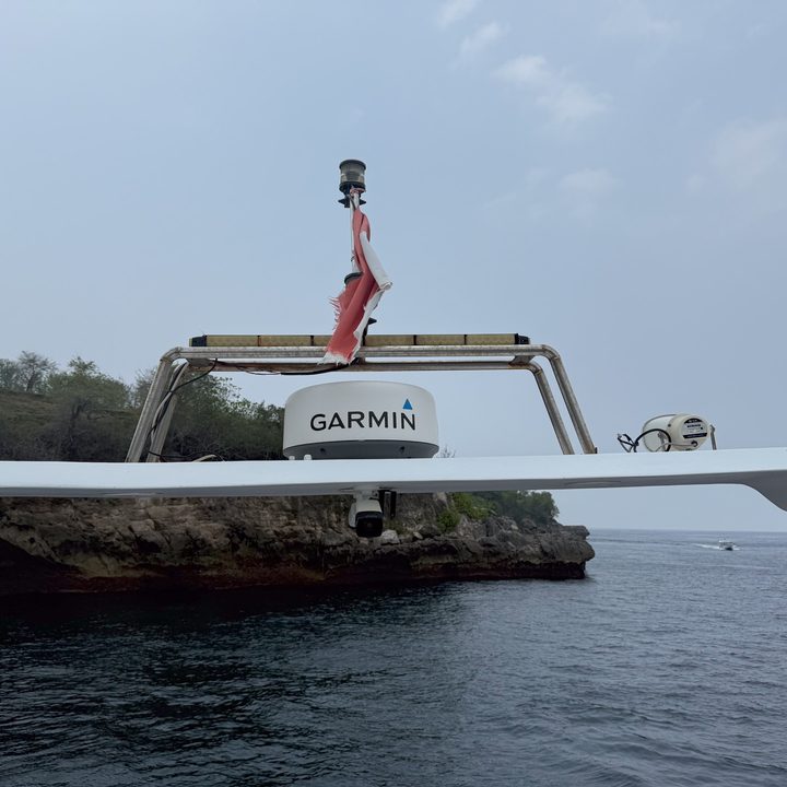 A picture of a GPS unit on a boat captured on the iPhone 16 Pro