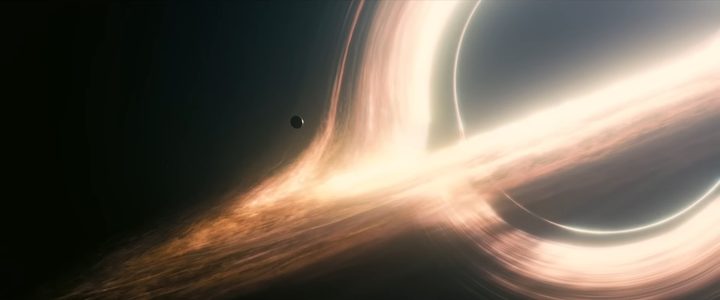 A planet approaching a supermassive black hole in "Interstellar."
