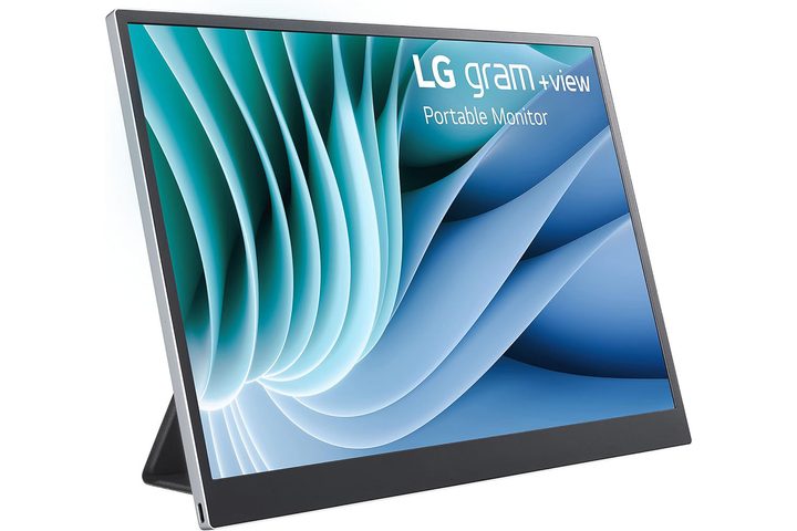 The LG 16-inch Gram Portable Monitor on a white abckground.