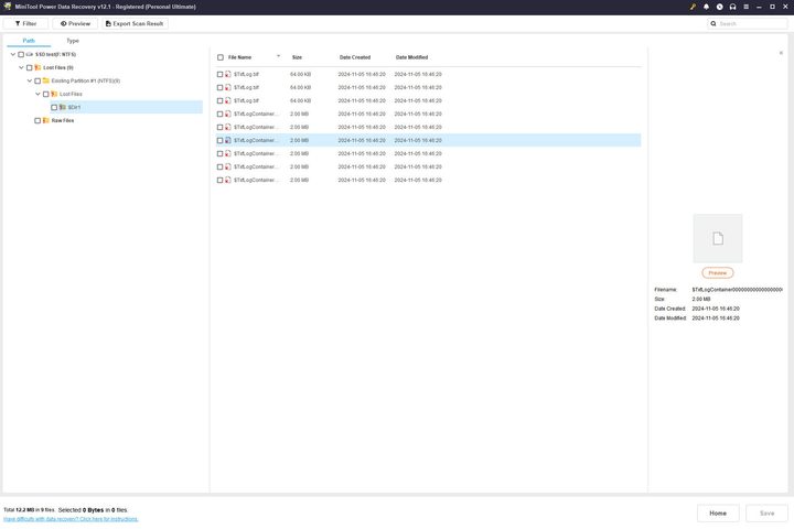 Like most other data recovery apps, MiniTool couldn't restore lost SSD files.