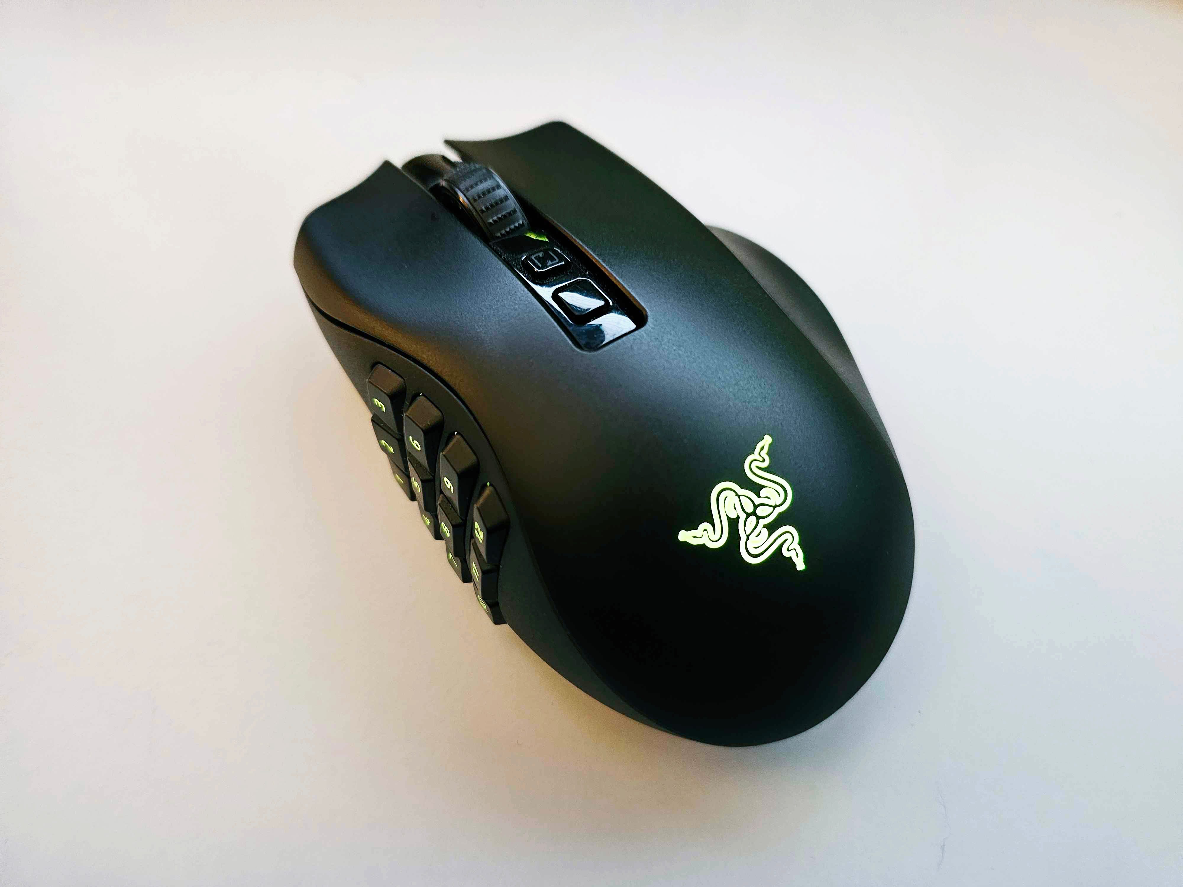 The Razer Naga V2 Pro gaming mouse on a white background.