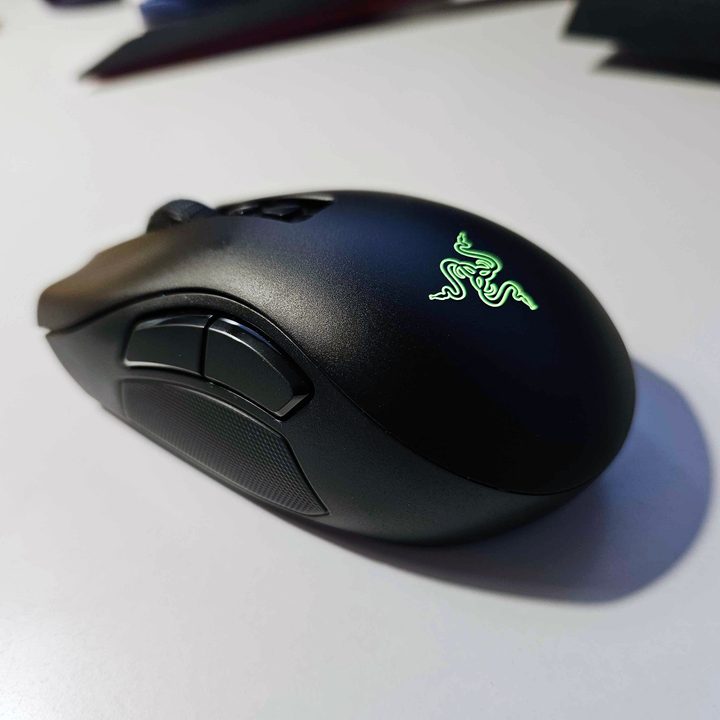 The Razer Naga V2 Pro gaming mouse on a white background.