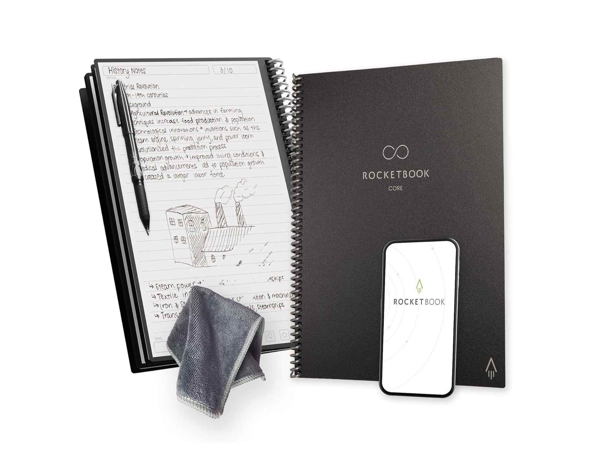 Rocketbook Core Reusable Spiral Notebook