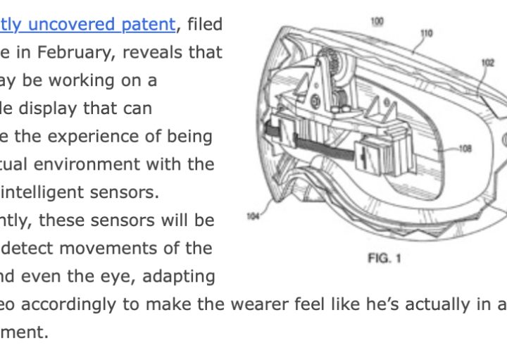 Screenshot of an old Apple patent for the Vision Pro.
