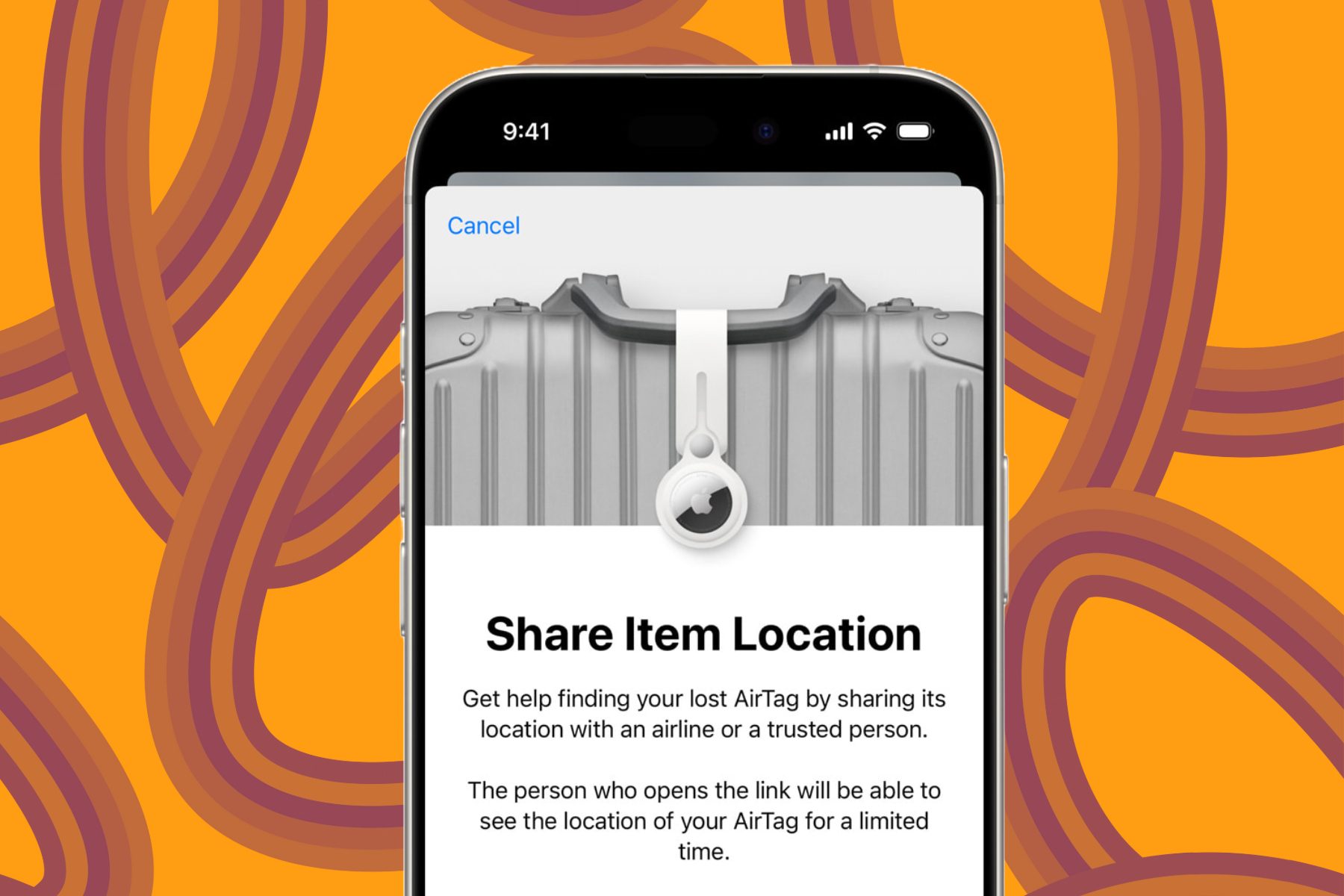 Share Item Location feature in Apple Find My System.