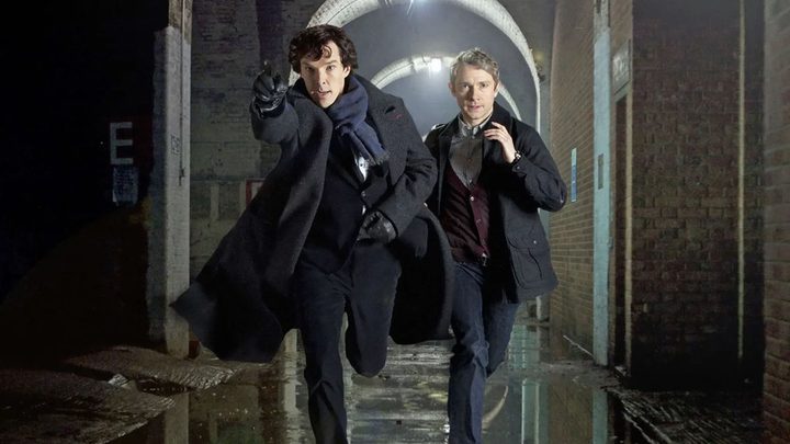 Benedict Cumberbatch and Martin Freeman in Sherlock.