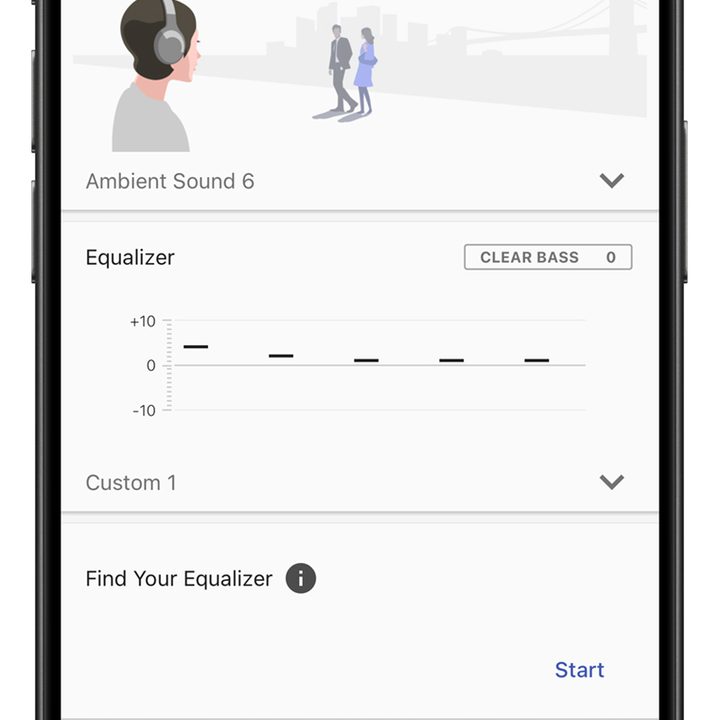 Sony Connect app screenshot sound page.