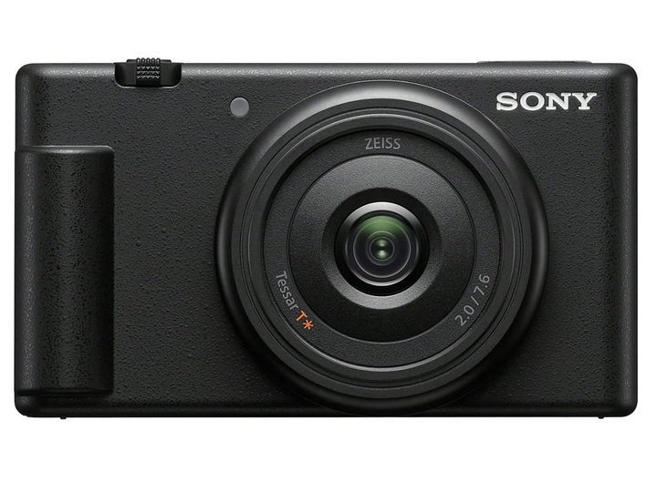 The Sony ZV-1F vlog camera on a white background.