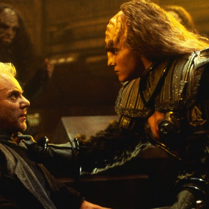 Malcolm McDowell as Soran and Gwynyth Walsh as B'Etor