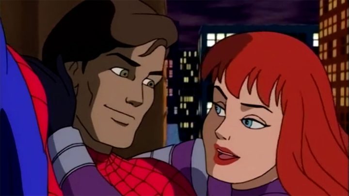 Peter Parker and Mary Jane in Spider-Man: The Animated Series.