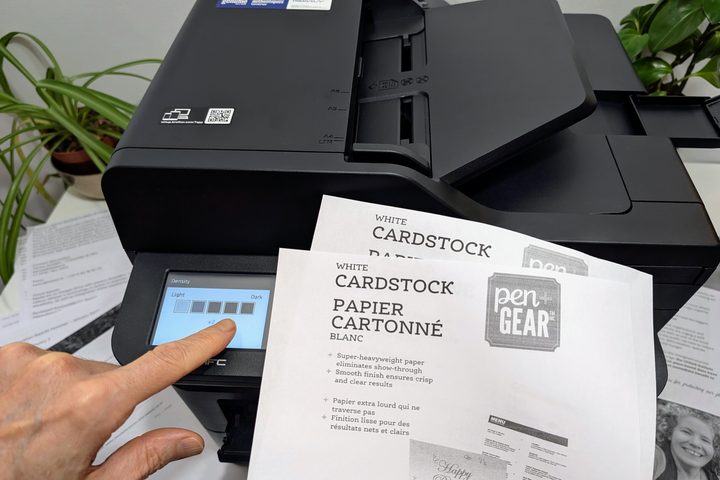 The MFC-L2900DW's touchscreen proved helpful when I needed to make copies darker.