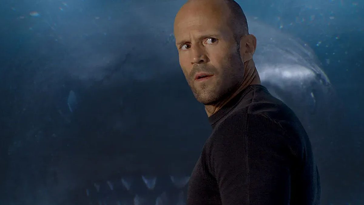 Jason Statham and a mouthy friend in The Meg.