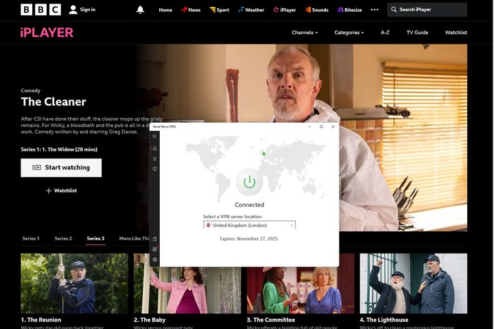 Trend Micro's VPN fooled BBC's iPlayer.