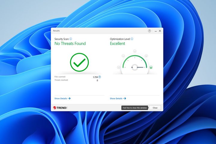 Trend Micro's quick scan found no active threats on my PC.