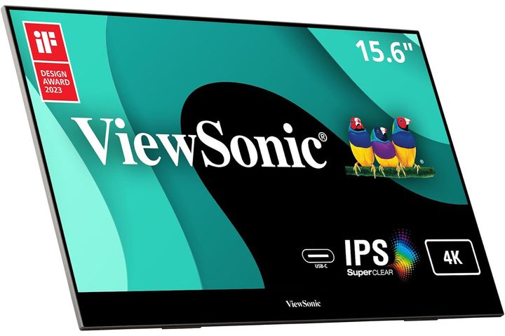 The ViewSonic 15.6-inch 4K Portable Monitor on a white background.