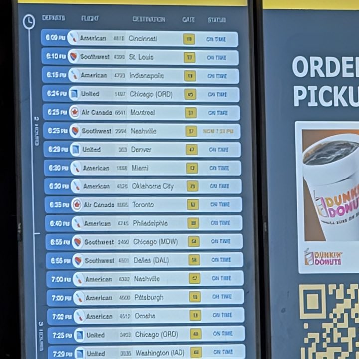 30x photo of an airport information board captured on the Pixel 9 Pro.