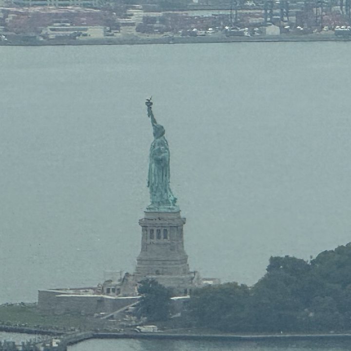 30x photo of the Statue of Liberty captured on the iPhone 16 Pro.