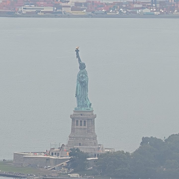 30x photo of the Statue of Liberty captured on the Pixel 9 Pro.
