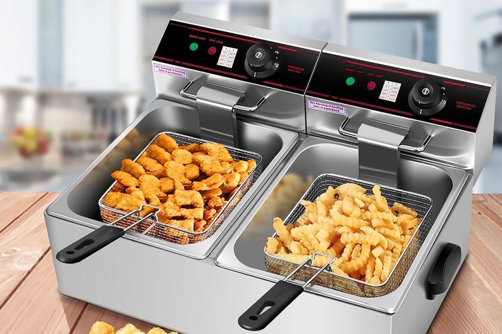 The Costway 3400W Dual Basket Deep Fryer.