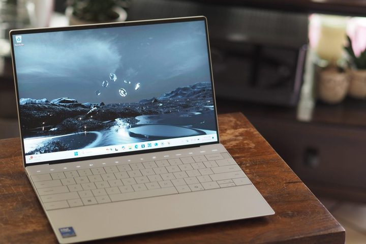 Dell XPS 13 9350 front angled view showing display and keyboard.