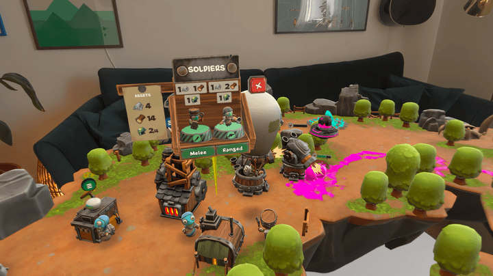 A player builds units in Gears and Goo.