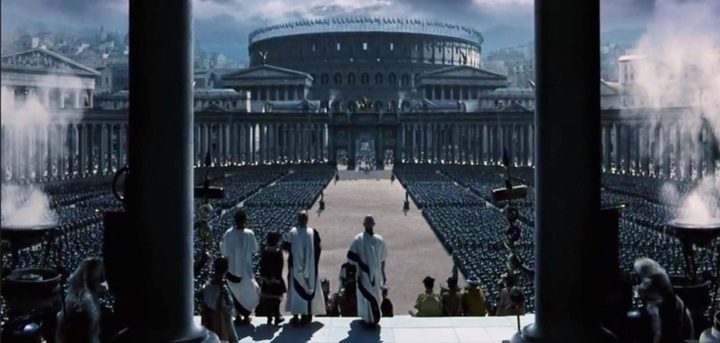 The Roman Colosseum in Gladiator.