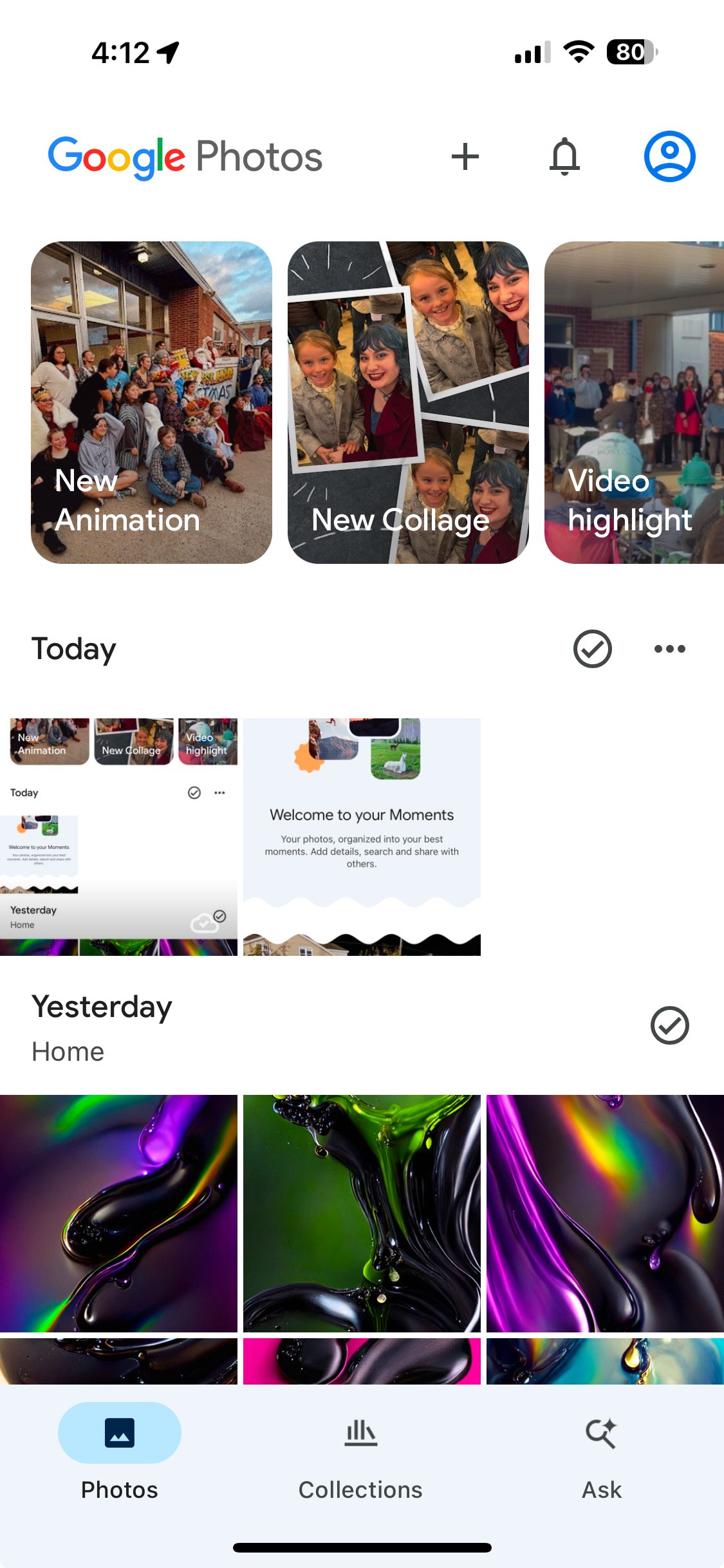 Google Photos New Moments (in iOS)