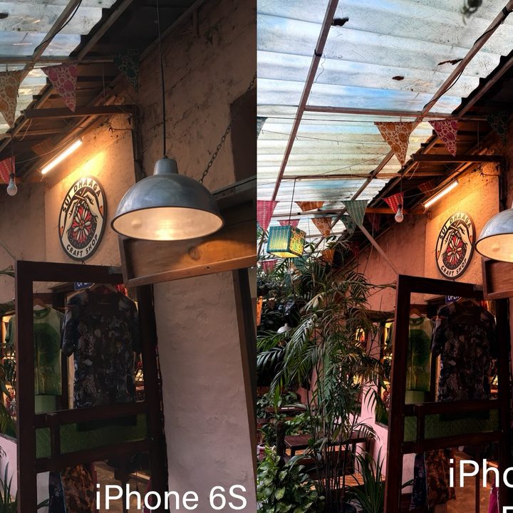Comparison of pictures taken by iPhone. 16 Pro and iPhone 6S in an alley.