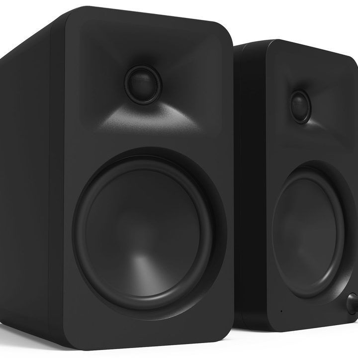 Kanto Ora4 Reference Speakers in black.
