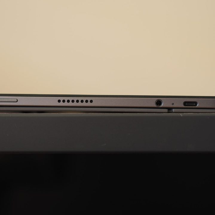 Lenovo Chromebook Duet 11 left side view showing ports.