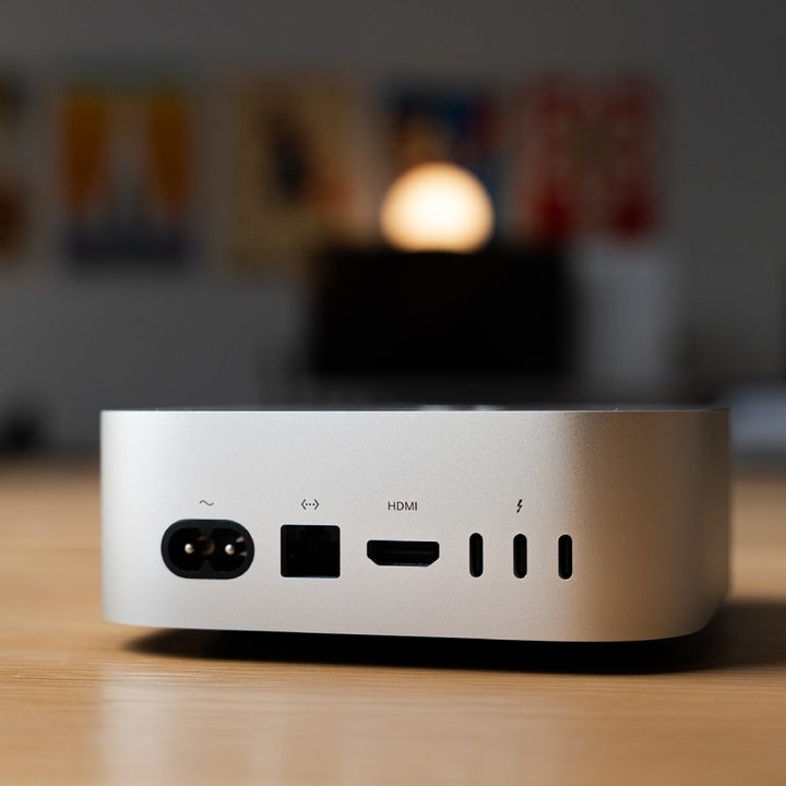 The ports on the back of the Mac mini M4 Pro.