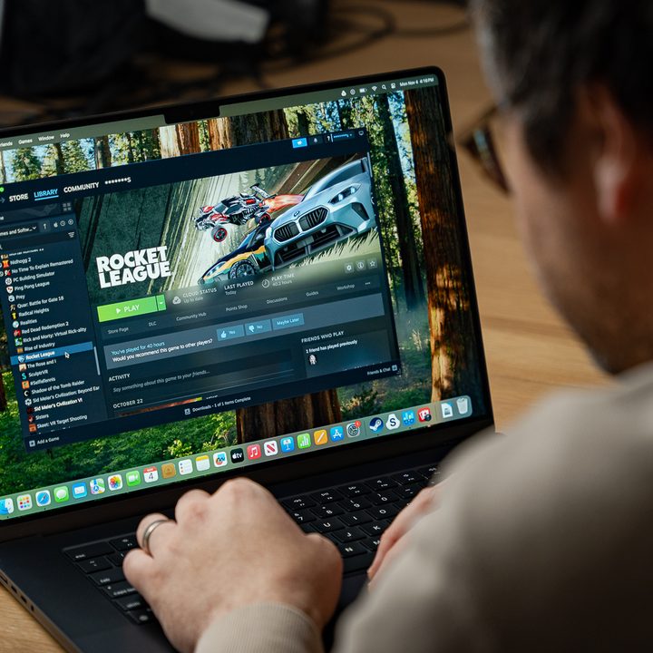 Steam open on a MacBook Pro.