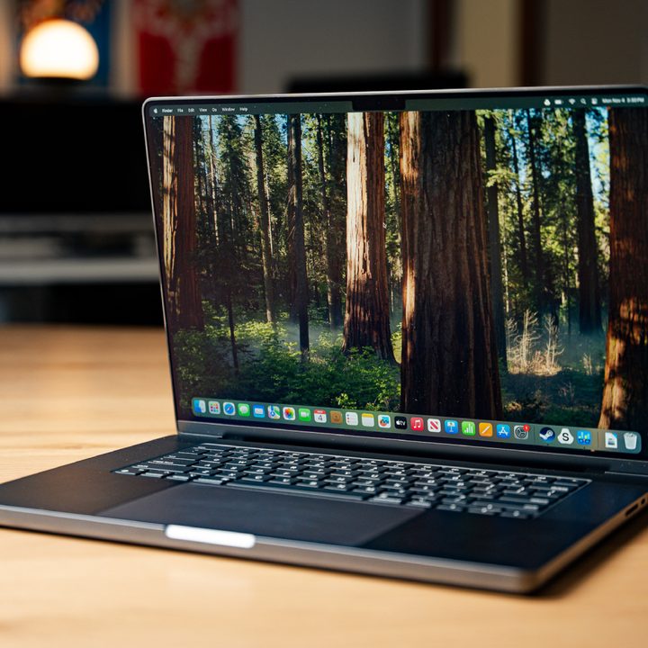 The MacBook Pro 16-inch on a table.