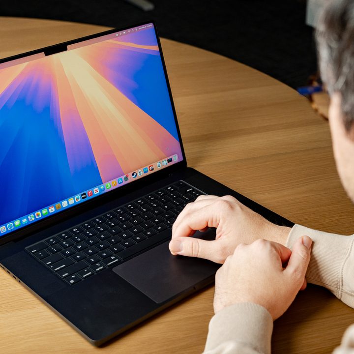 Someone using a MacBook Pro M4.