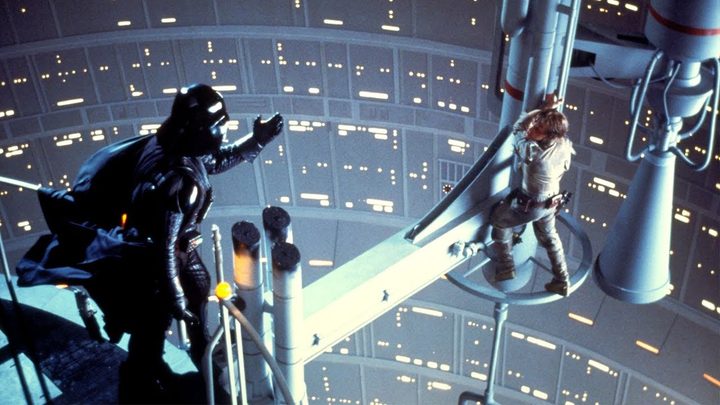 Vader corners Luke in The Empire Strikes Back