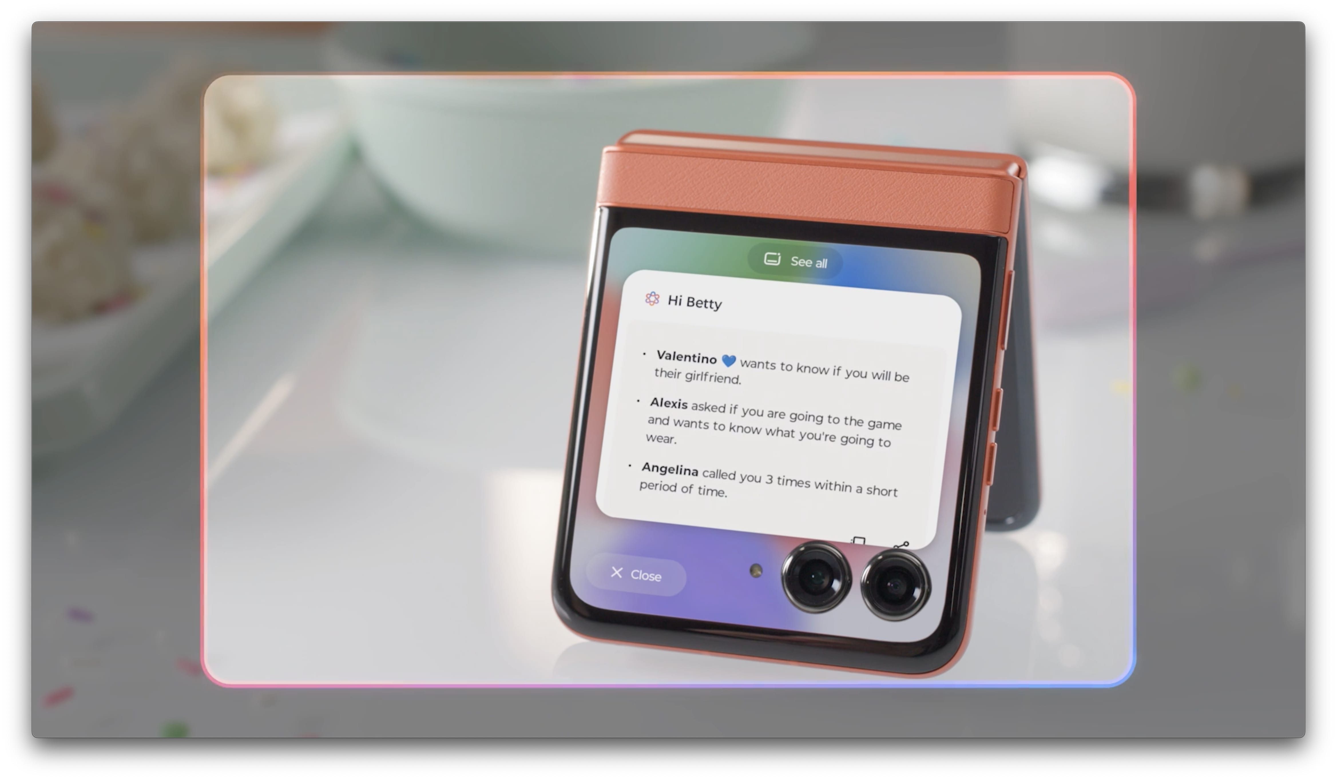 Moto AI Catch Me Up feature.