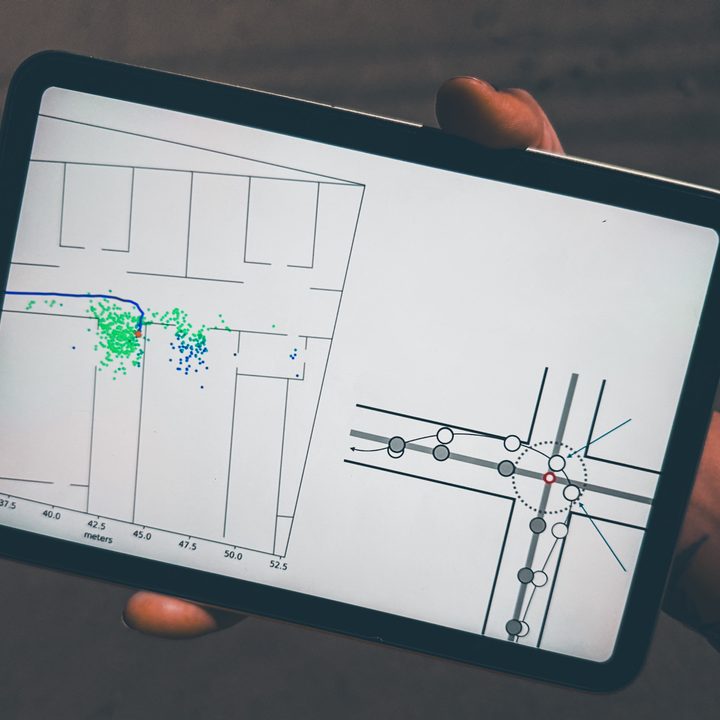 Seeing a map for assisting blind people with navigation.
