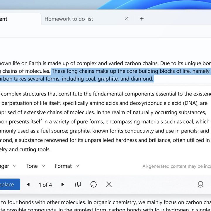 The Rewrite AI text editing feature in Microsoft Notepad.