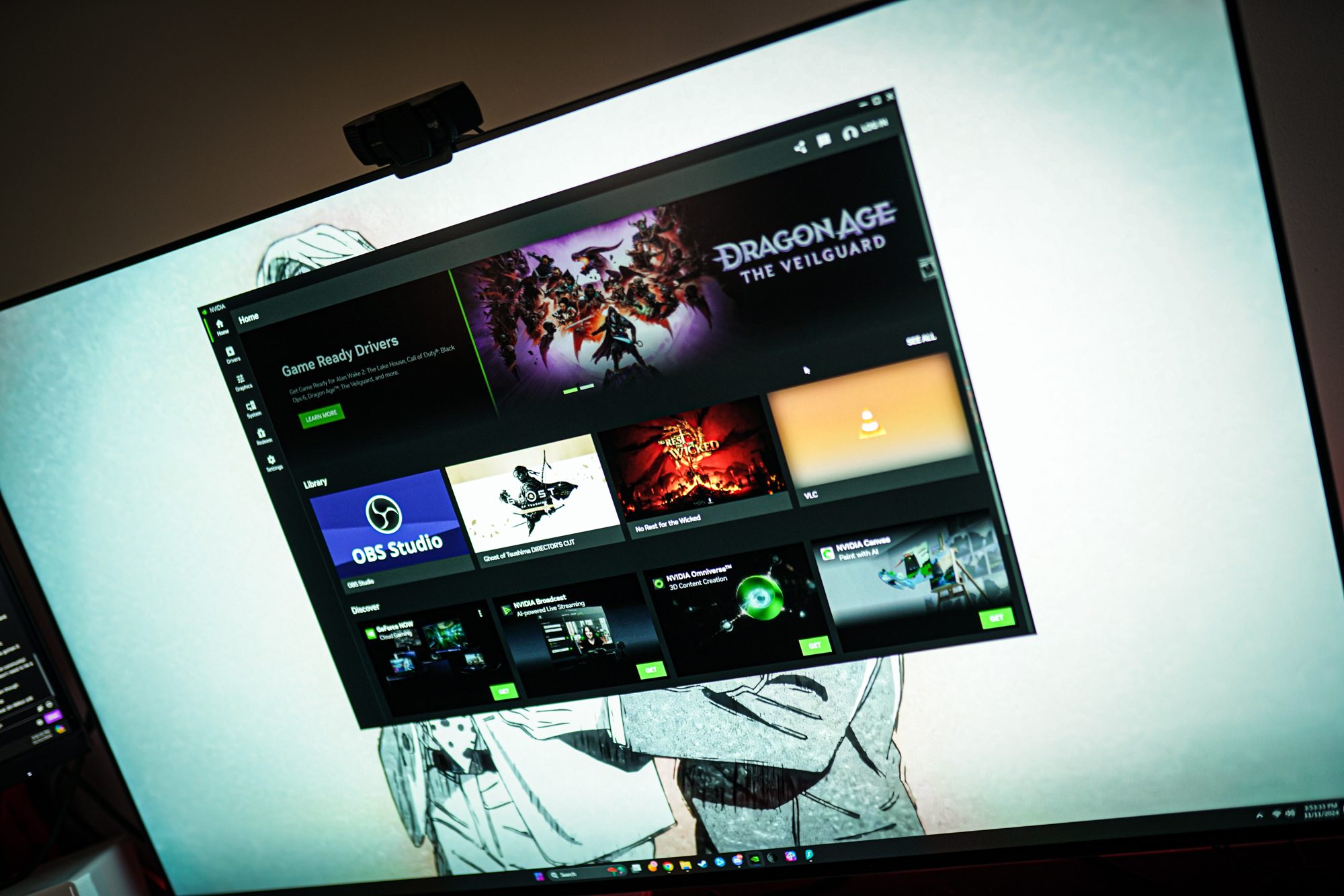 The Nvidia app on the Windows desktop.