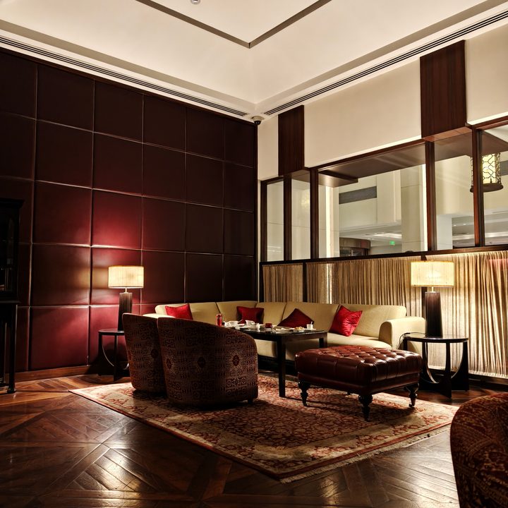 A photo of a dimly-lit cigar lounge, taken with the Oppo Find X8.