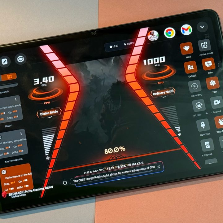 Game profile adjustments on Red Magic Nova gaming tablet.