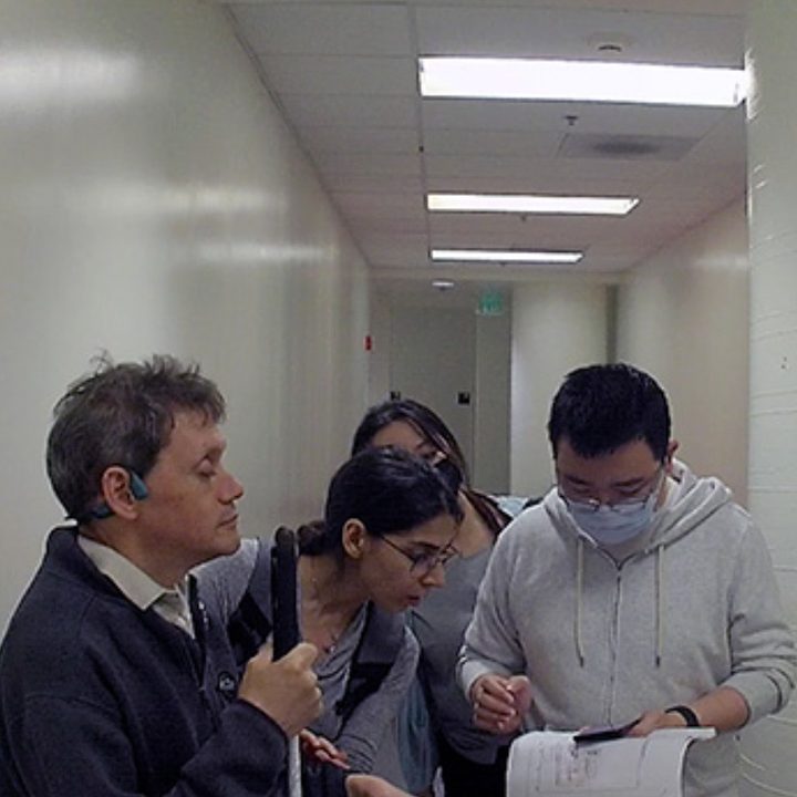 Team of researchers working on apps for blind people.